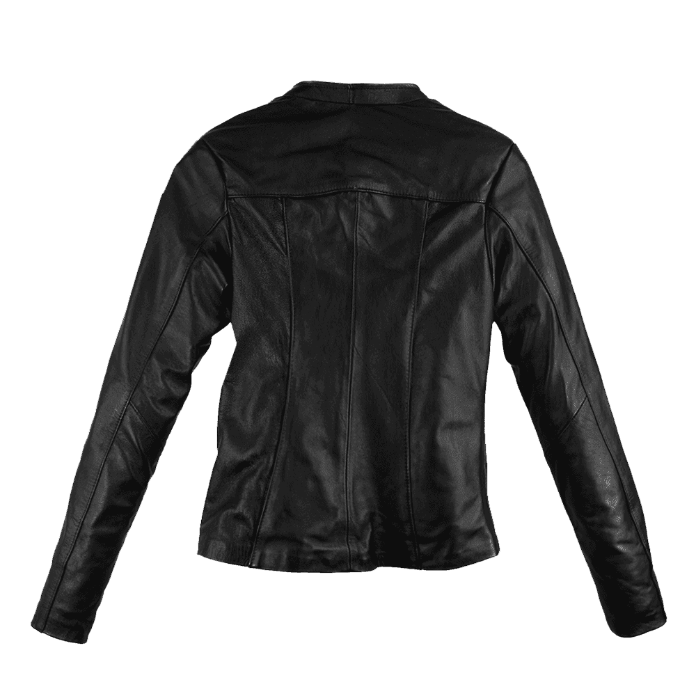 Chamarra de piel color negro