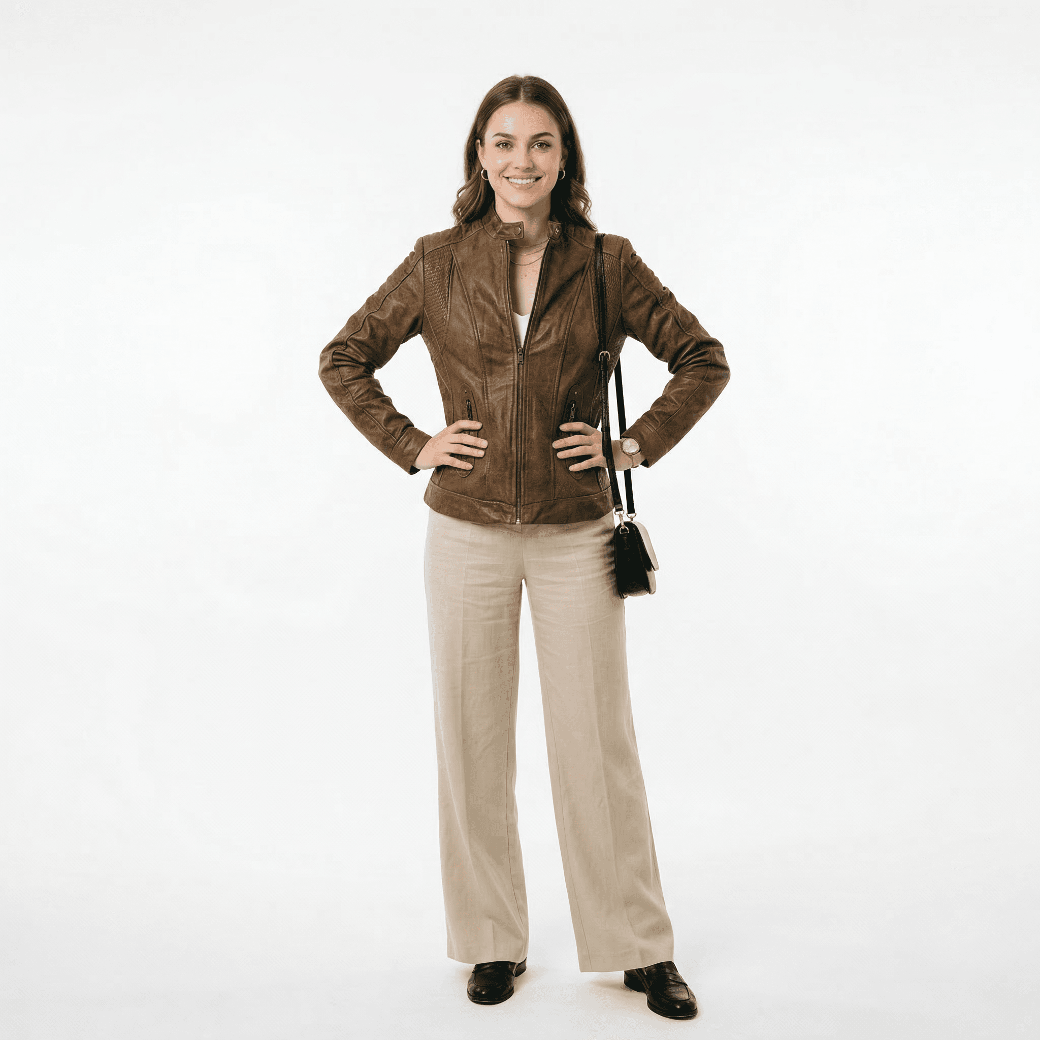 Chamarra de Piel Pecan