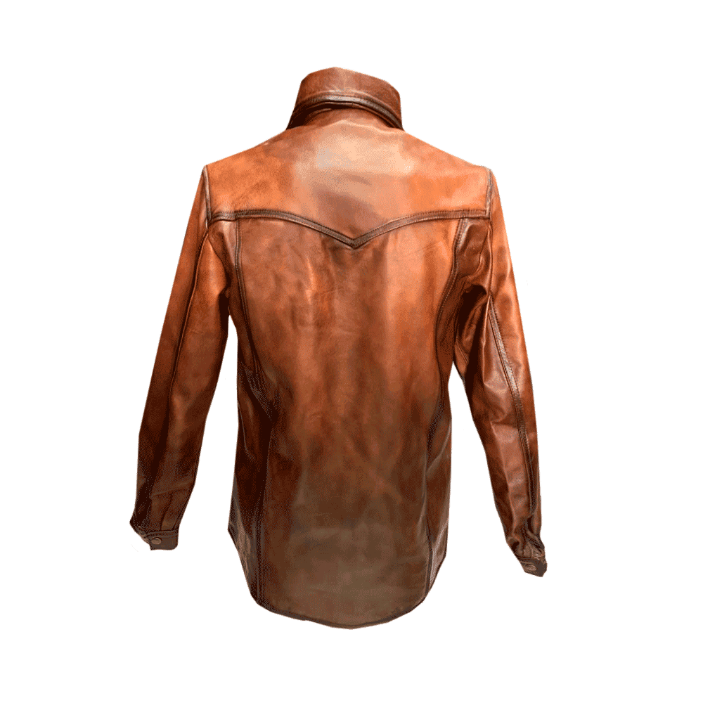 Chamarra para caballero 100% de piel de borrego, color café sombreada con detallas únicos que resaltan la gran calidad y mano de obra de su próxima chamarra