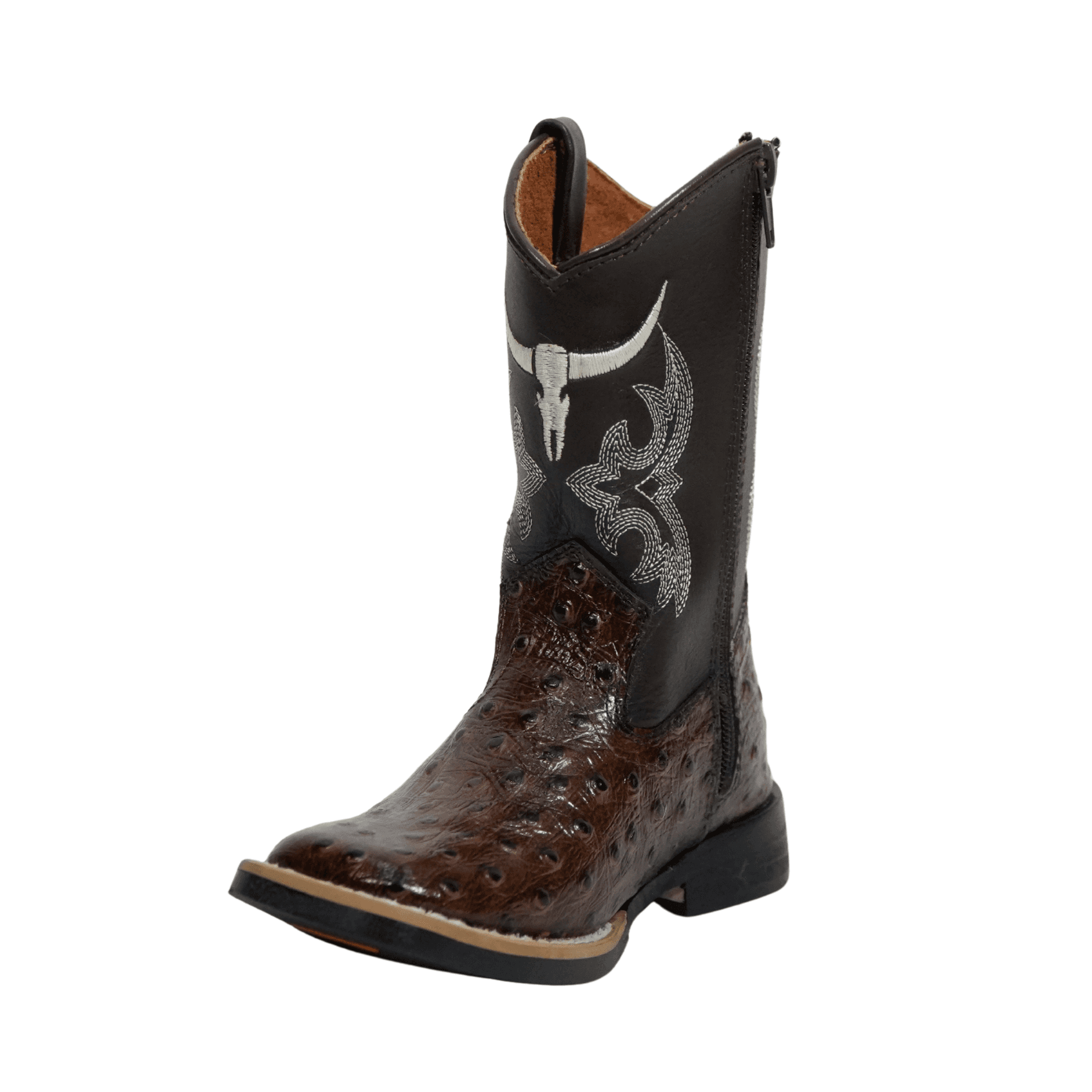 Kids' Ostrich Print Floter Cowboy Boots
