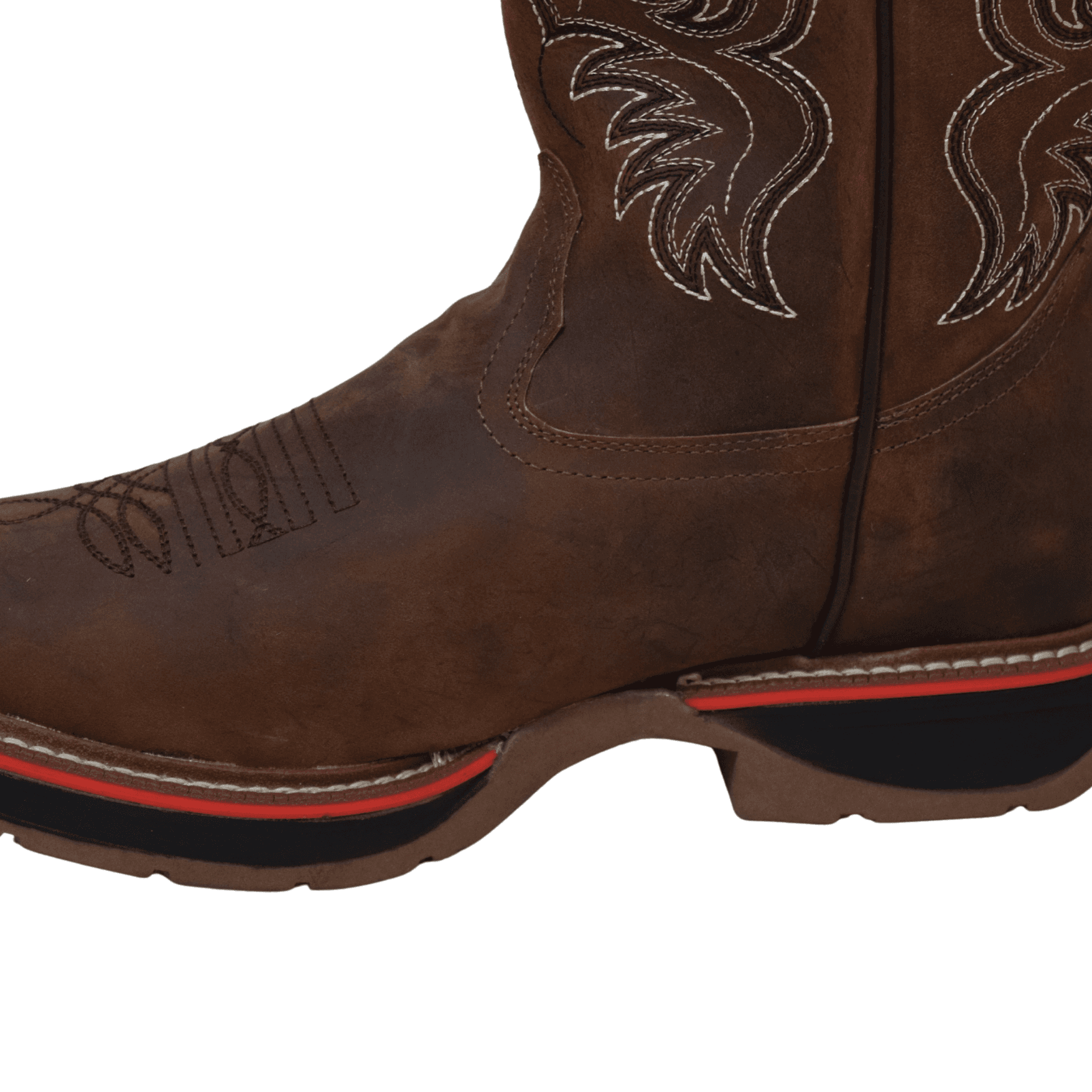 Men's Brown Crazy Horse Leather Work Boots