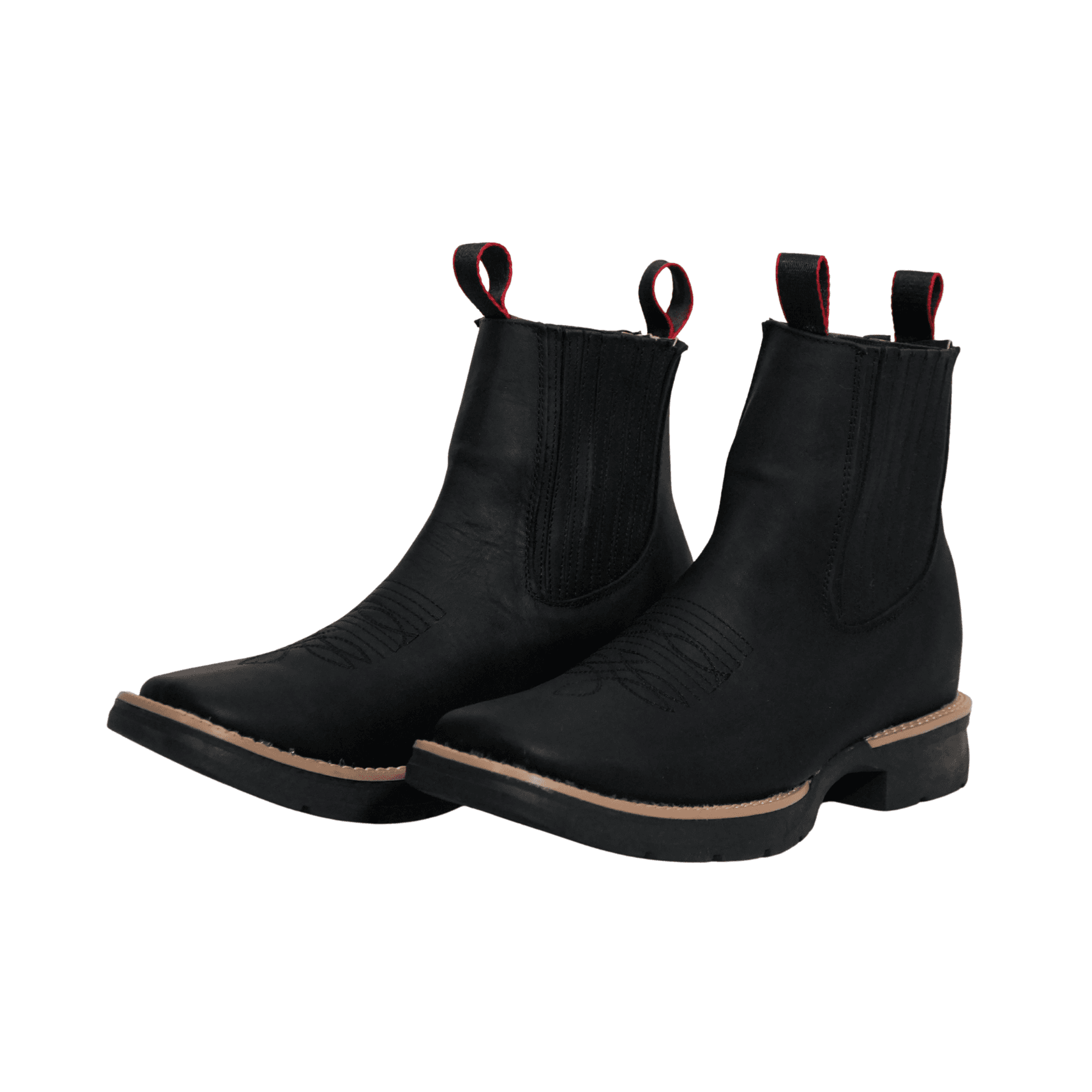 Black Crazy Horse Leather Ankle Boots