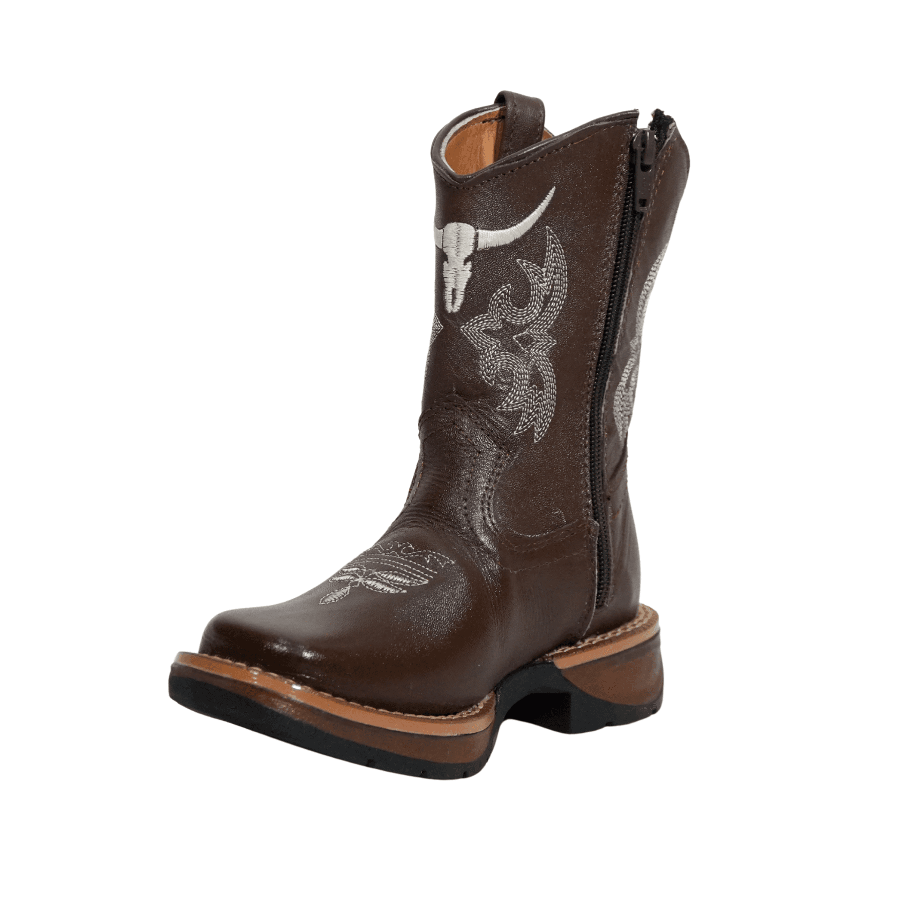 Kids' Brown Leather Cowboy Boots