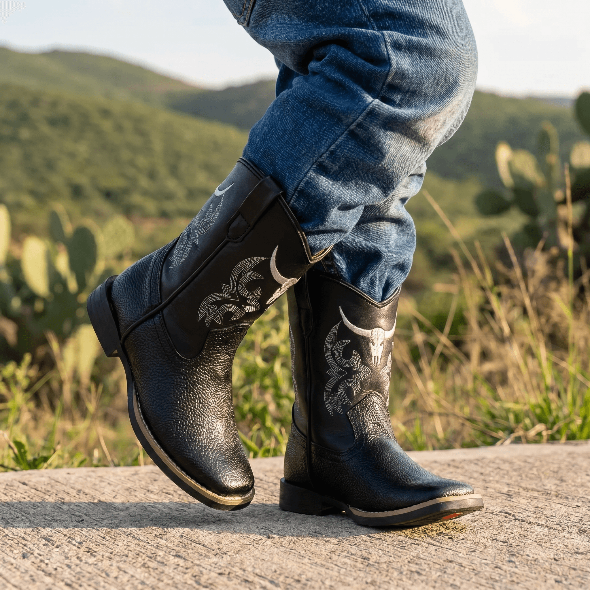 Botas Vaqueras Para Niño Floter Negro
