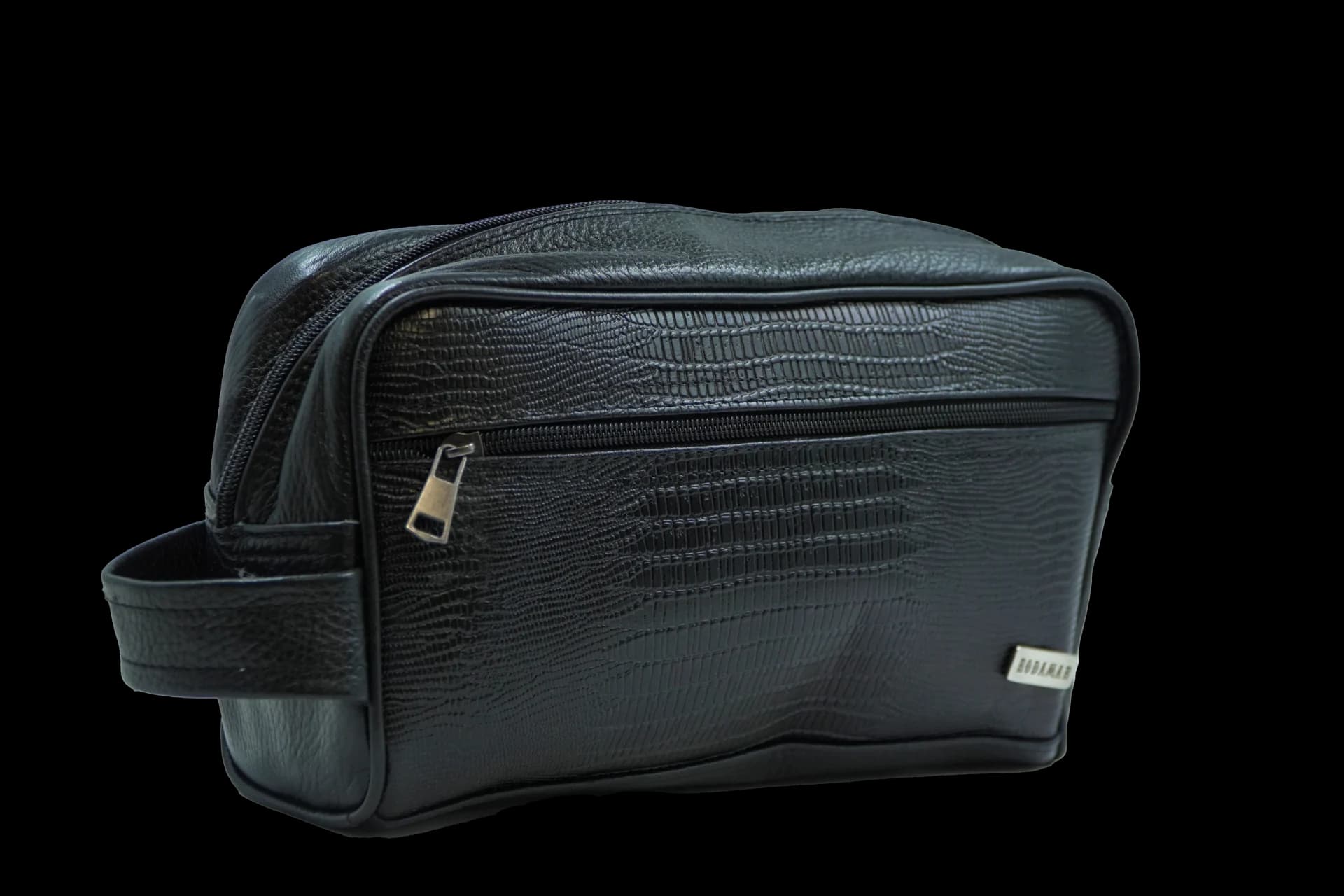 Men's Lizard-Embossed Floater Leather Toiletry Bag