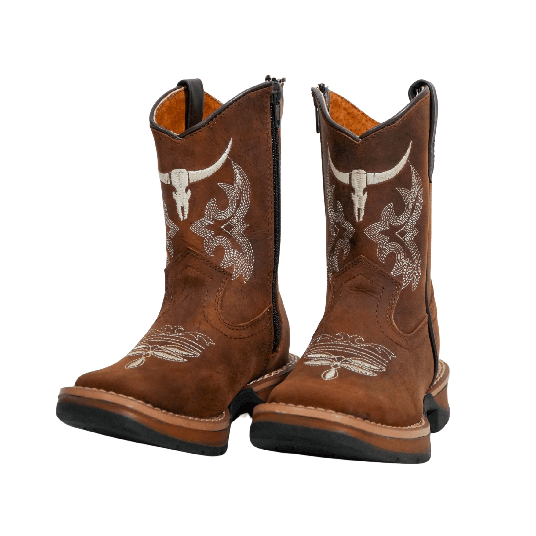 Botas Vaqueras Para Niño Piel Crazy Café