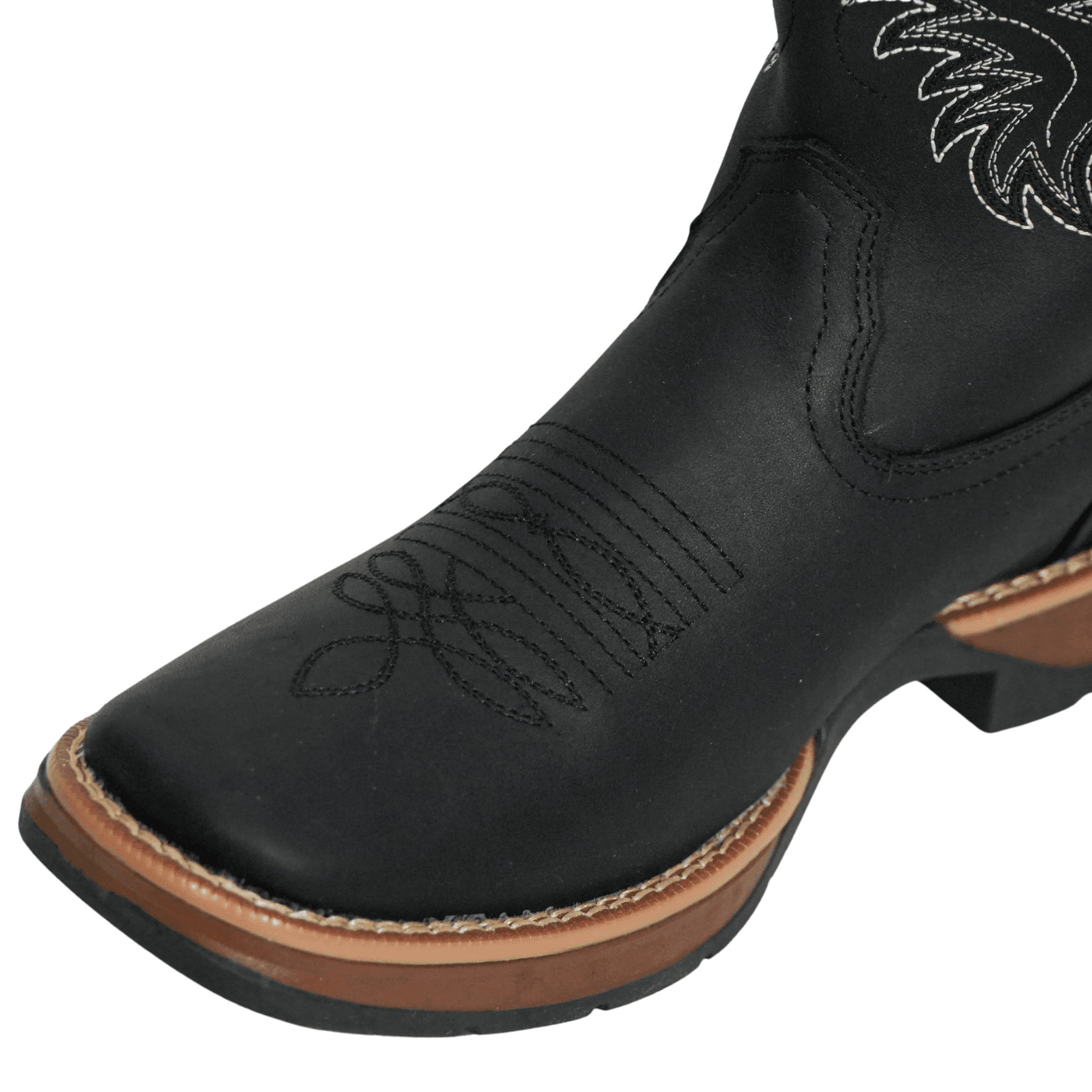 Botas Vaqueras Piel Crazy Negro