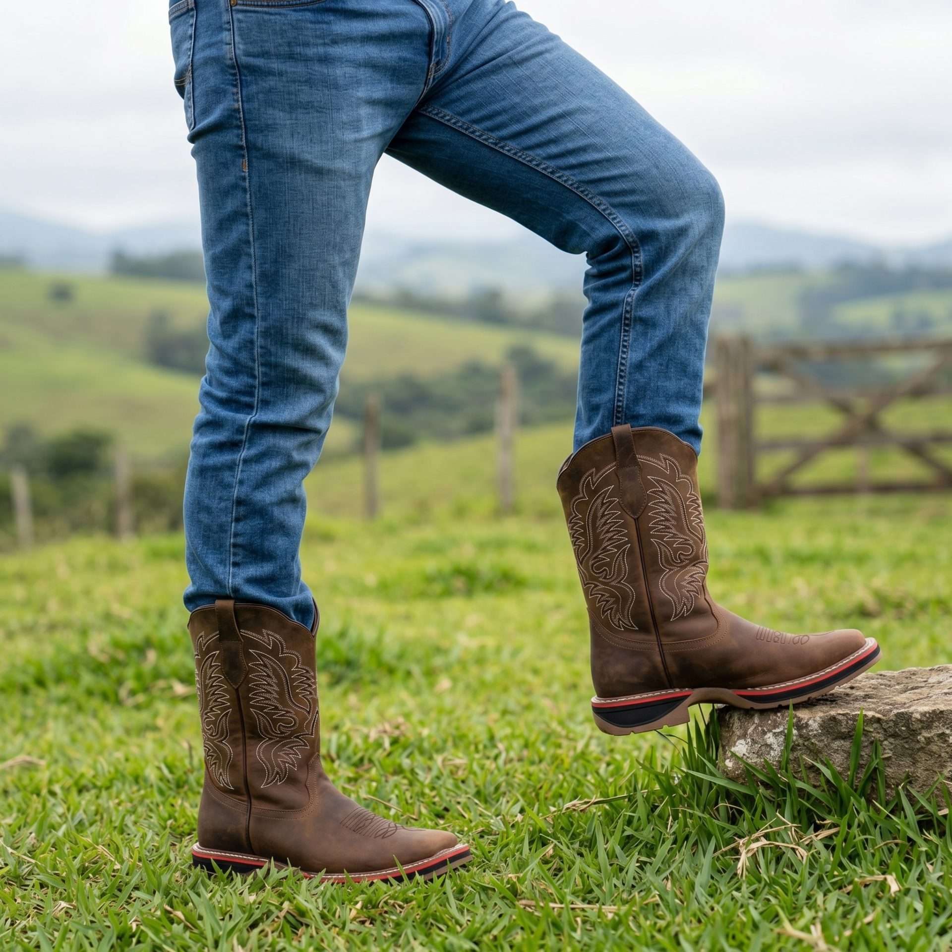Botas Jardinero Piel Crazy Café