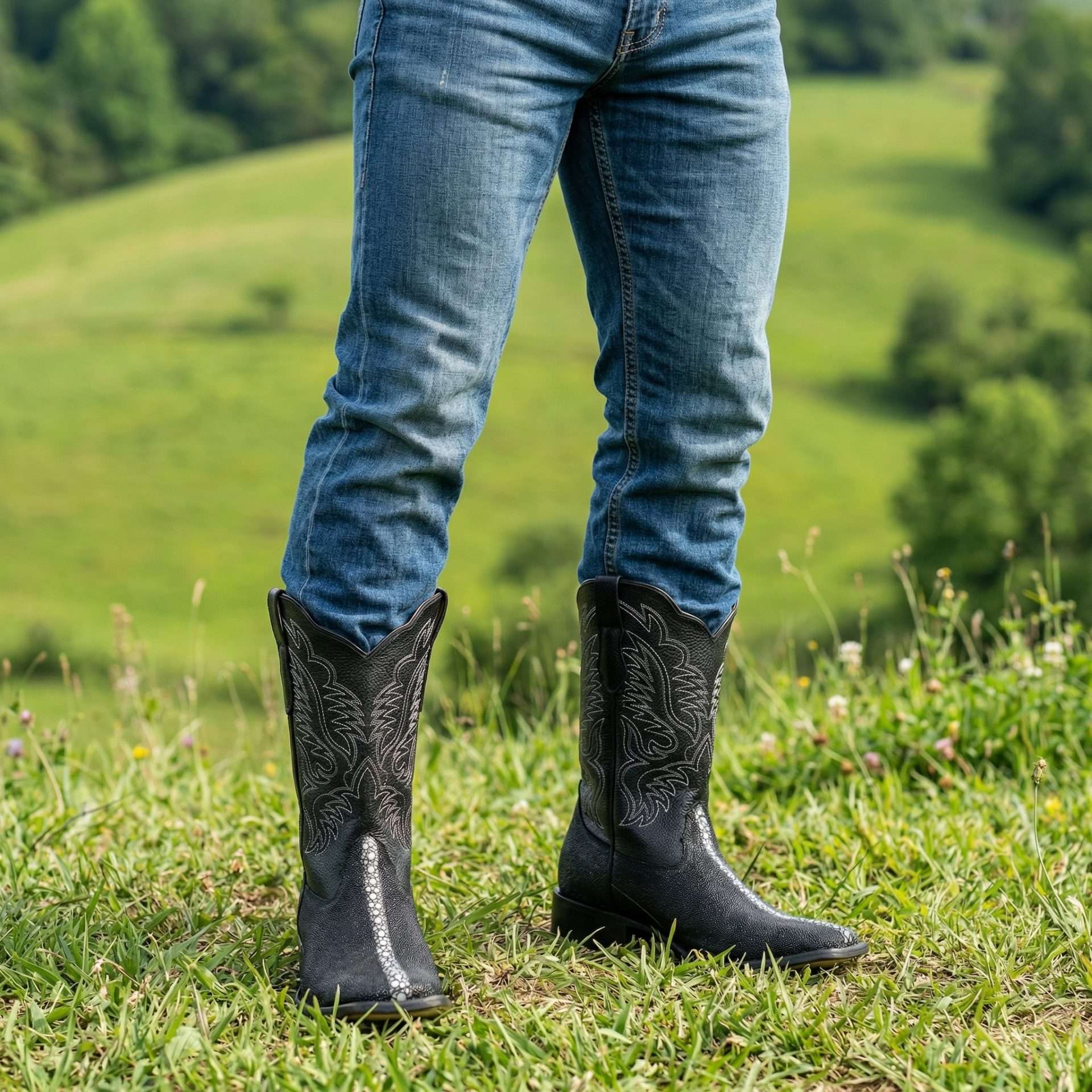 Bota Vaquera Piel Genuina Mantarraya