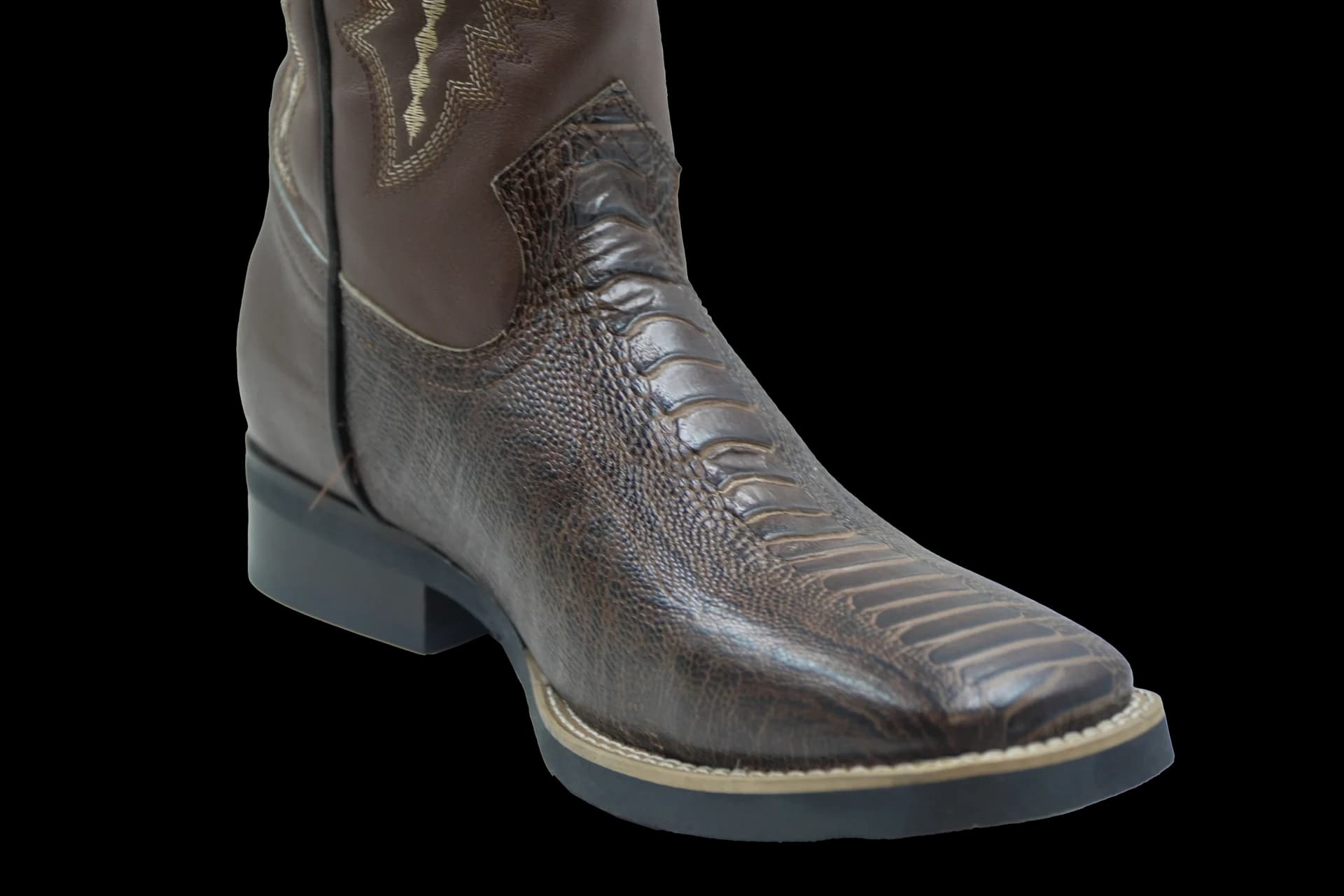 Bota Vaquera Piel Genuina Pata Avestruz Lisa