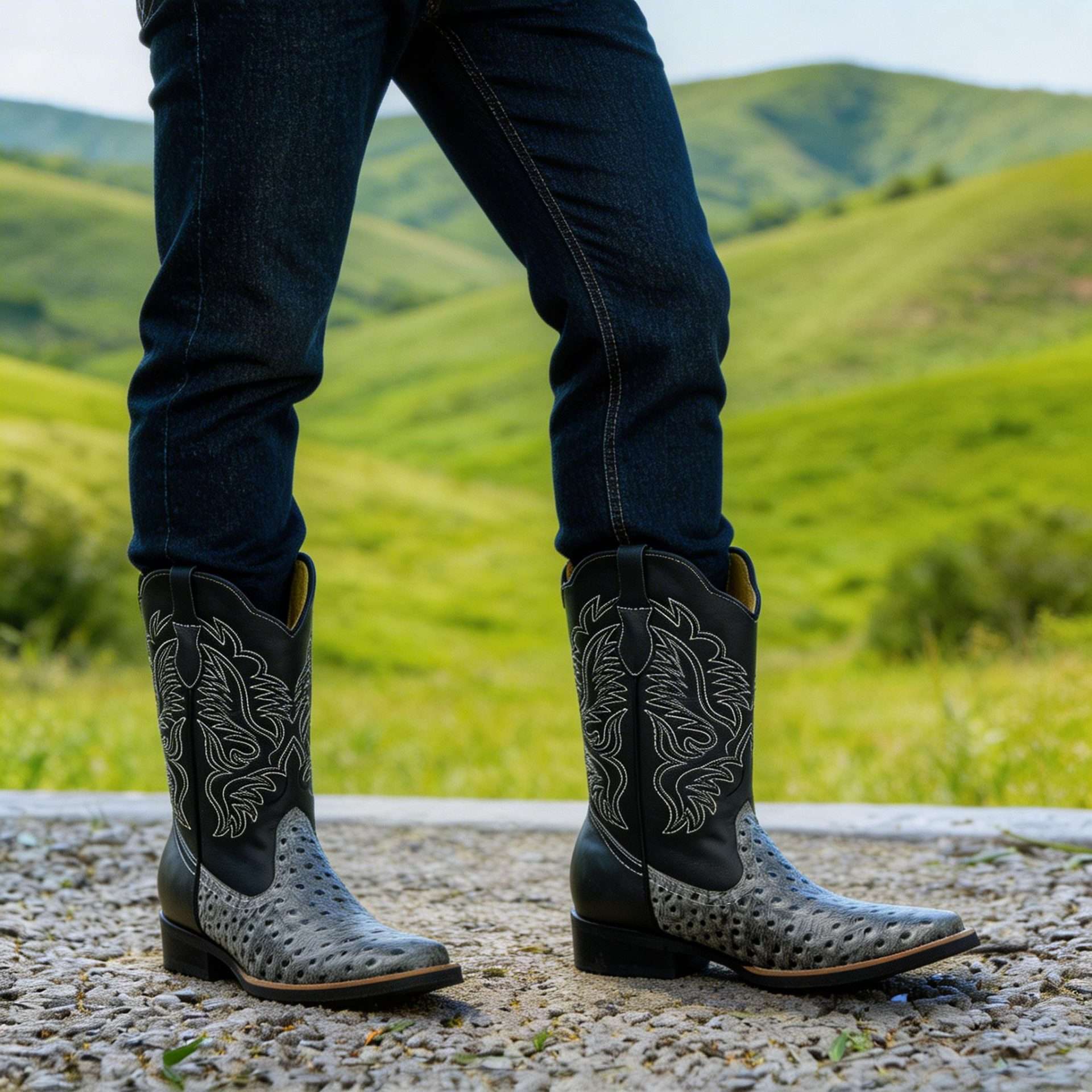 Botas Vaqueras Piel Genuina Python Lisa