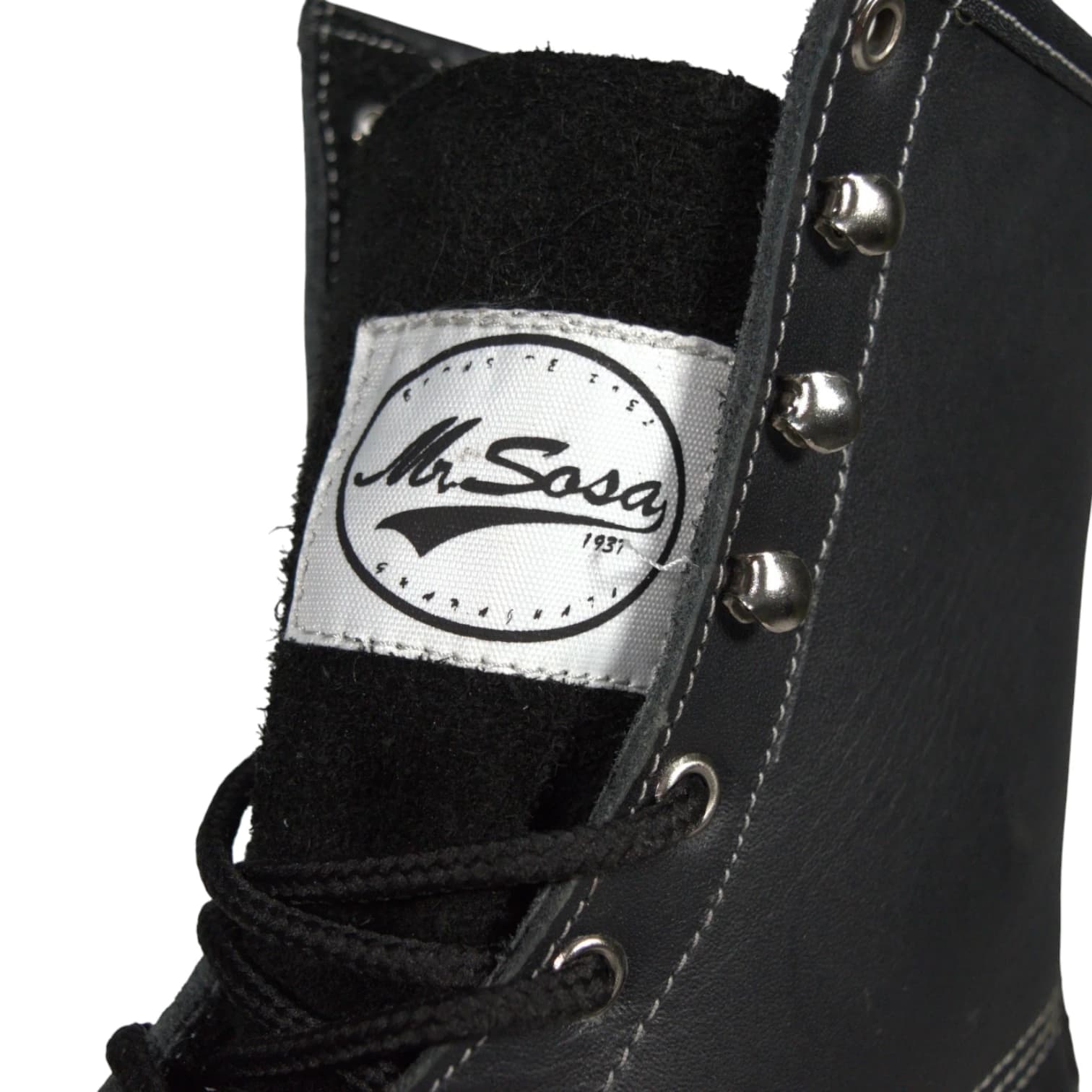 Mr. Sosa Agua Fuerte leather and brand detail