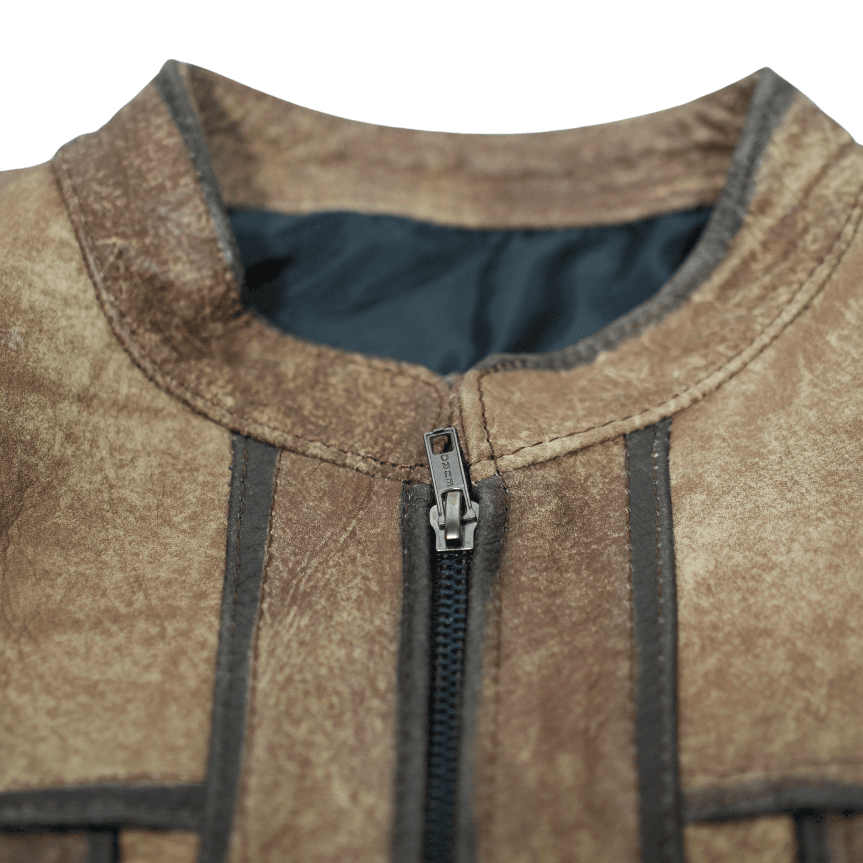 Aged Amber Leather Jacket - Alle Mexique