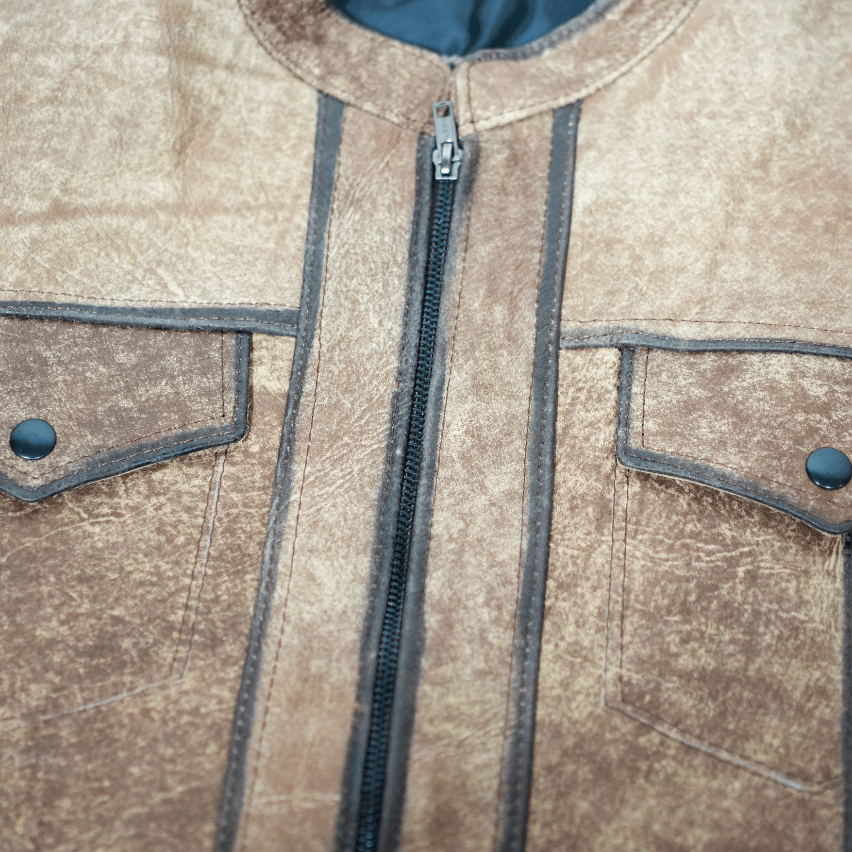 Aged Amber Leather Jacket - Alle Mexique