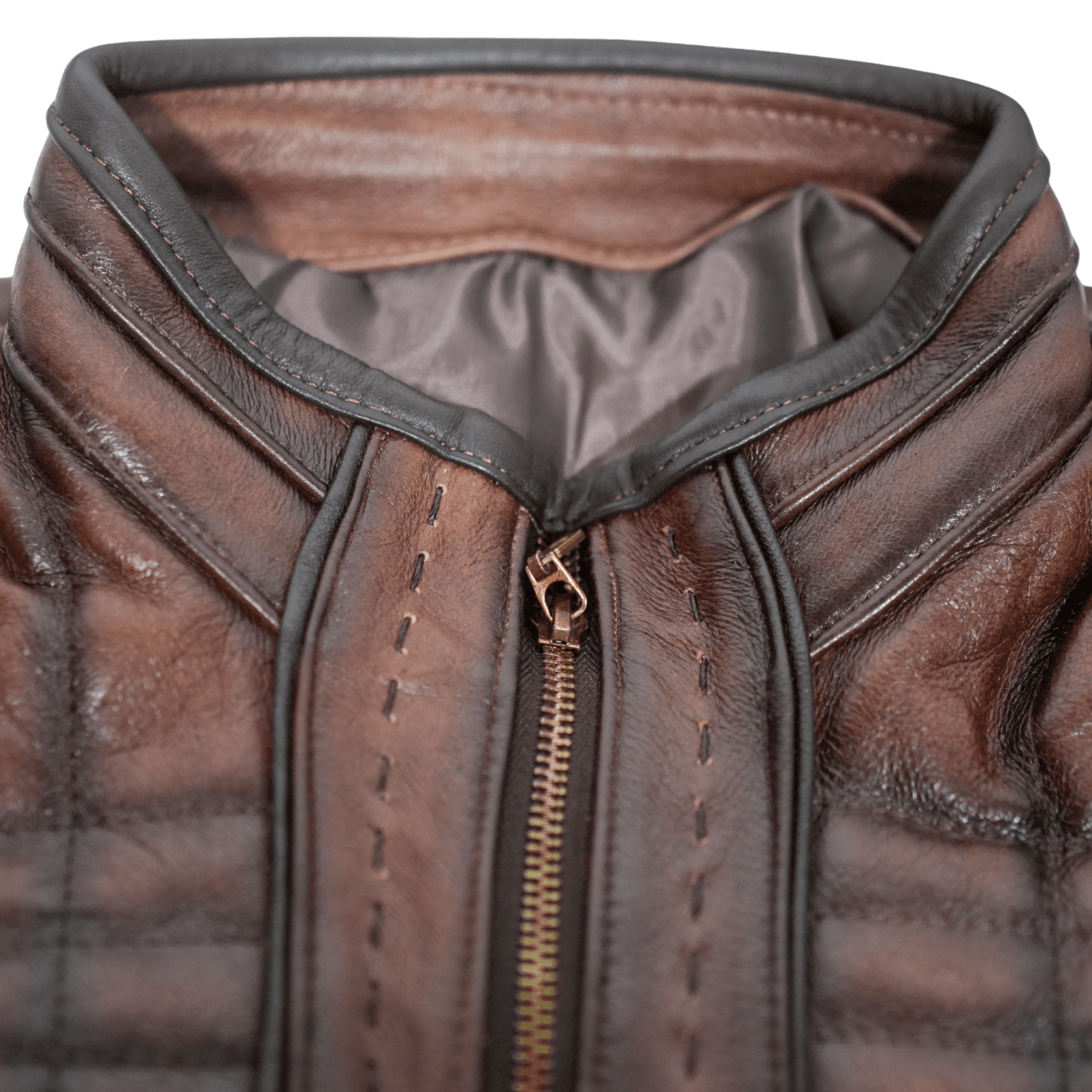 Checkered Leather Jacket - Alle Mexique