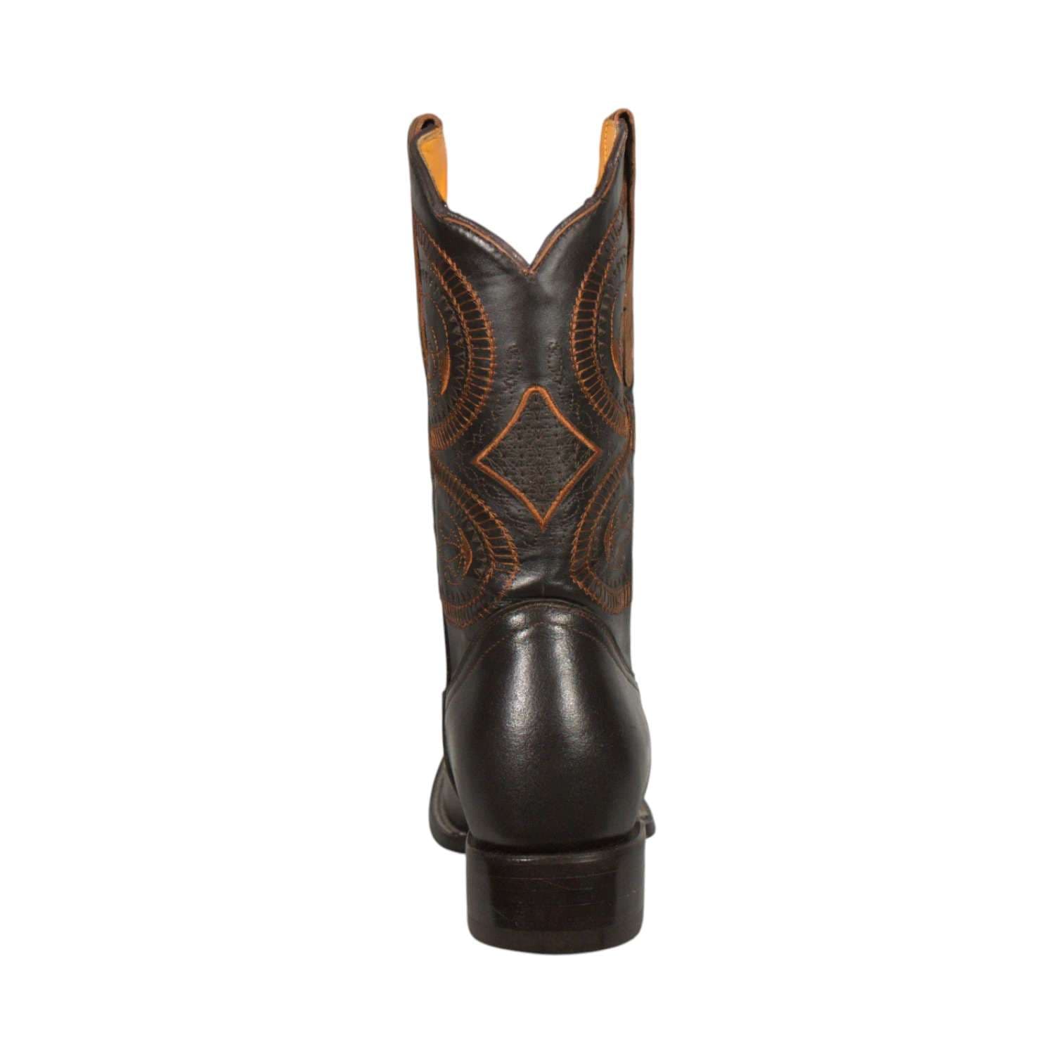 Bota Vaquera Piel de Res Estilo Western con Bordado en el Tubo