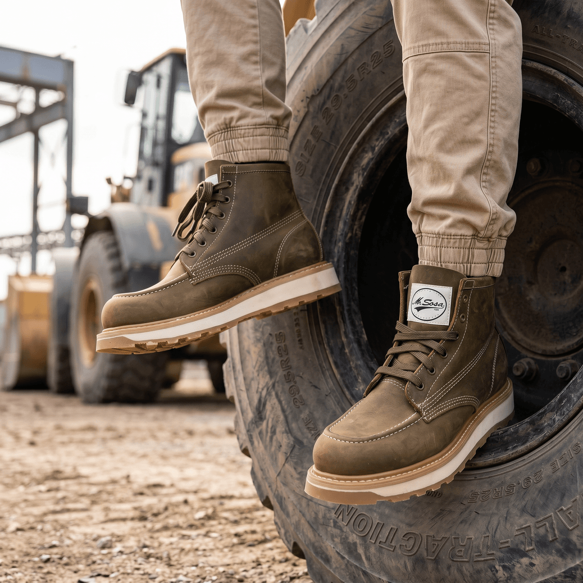 Botas de piel Mr. Sosa Subterránea Verde para jornadas de trabajo
