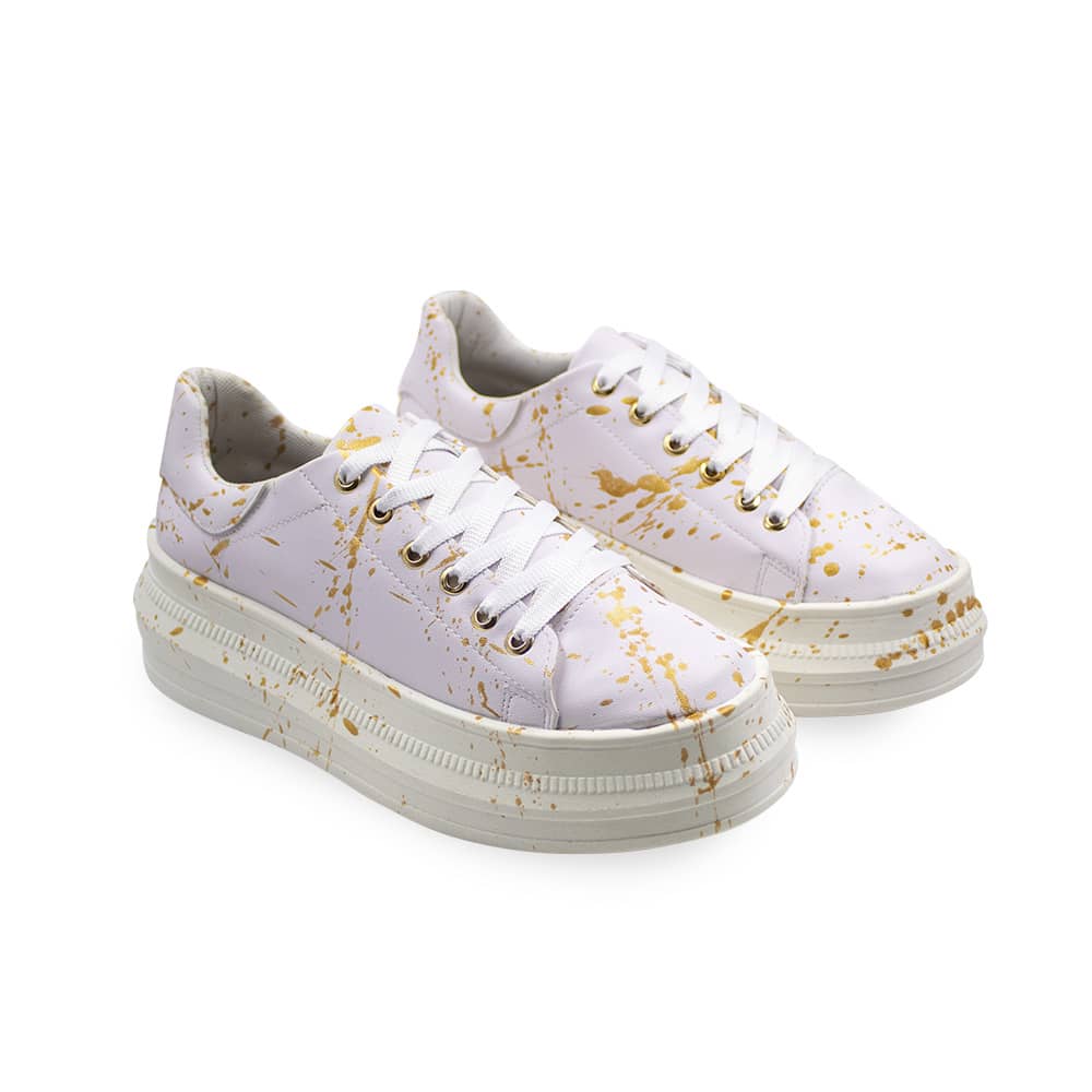 Tenis blanco con dorado gran méxico