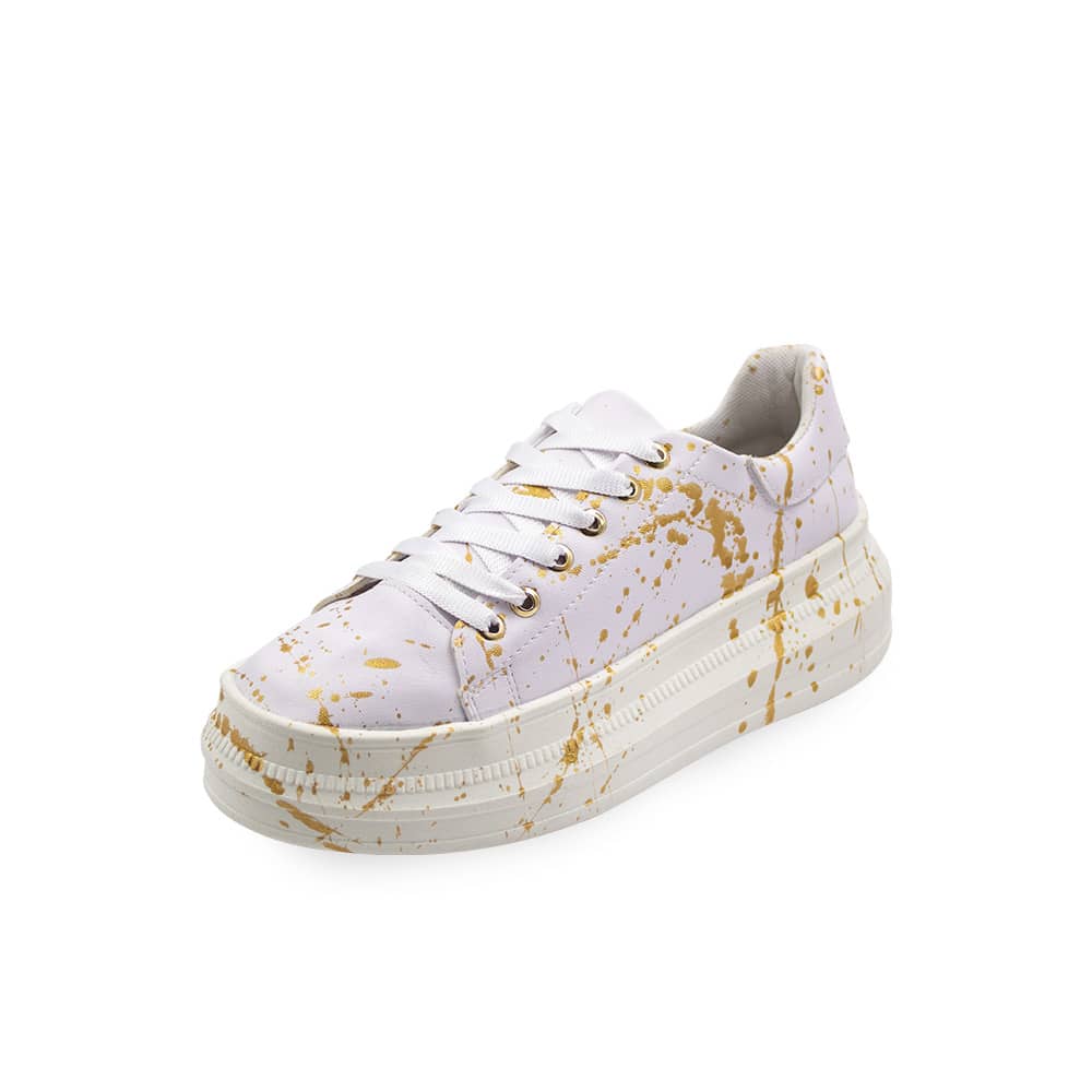 Tenis blanco con dorado gran méxico