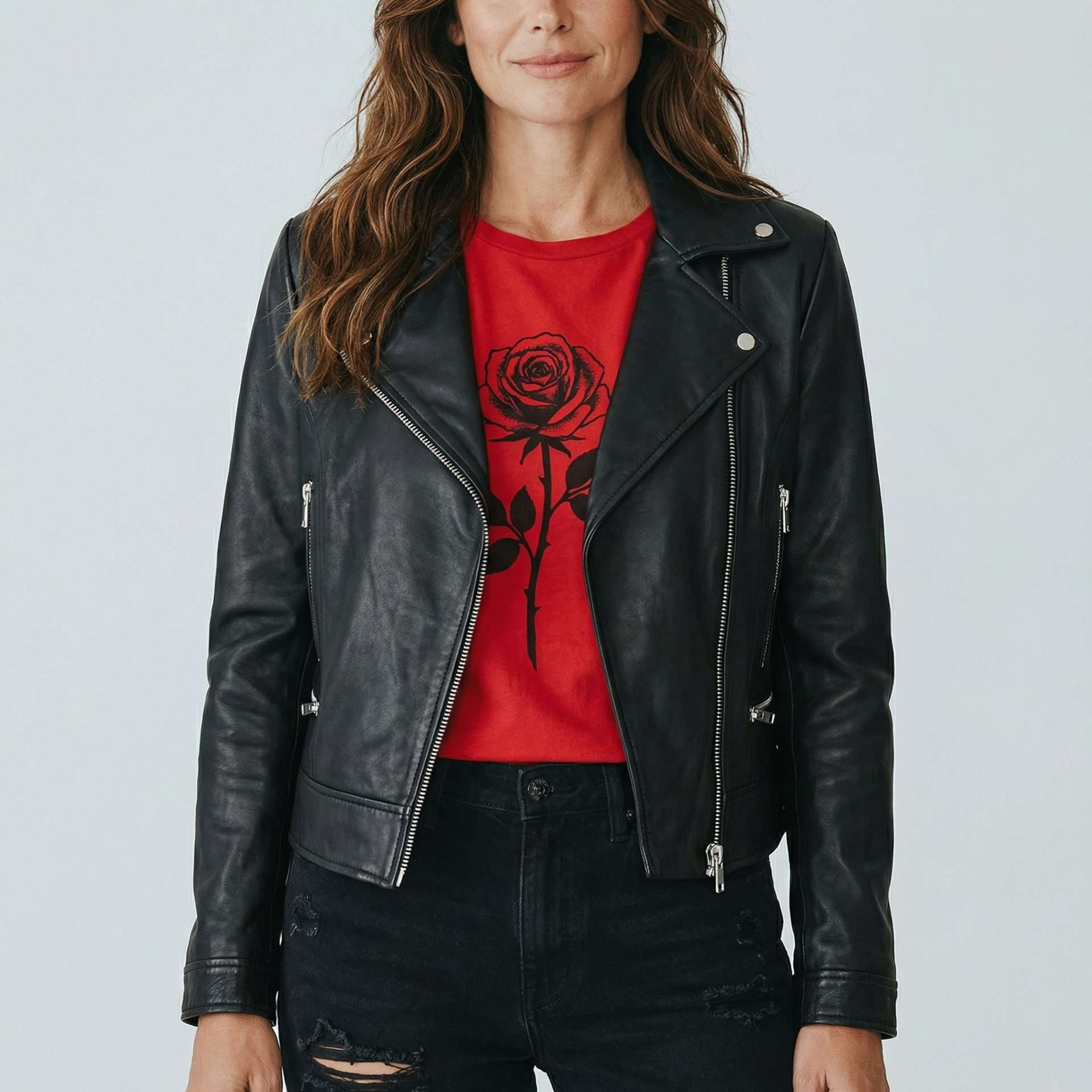 Chamarra de Piel Harley para Dama Rockera