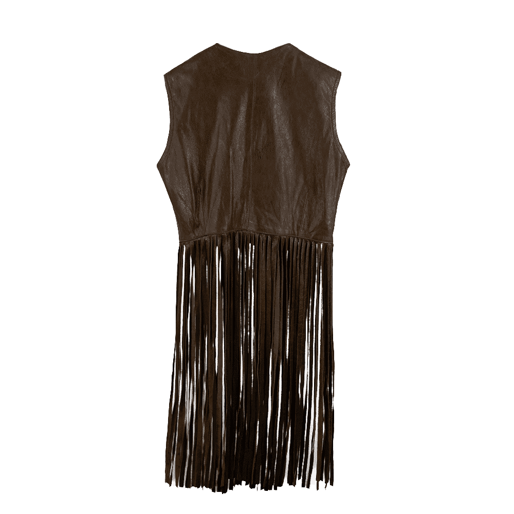 Chaleco de piel color café