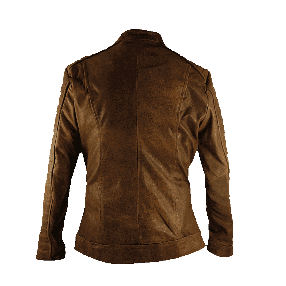 Chamarra de piel color café