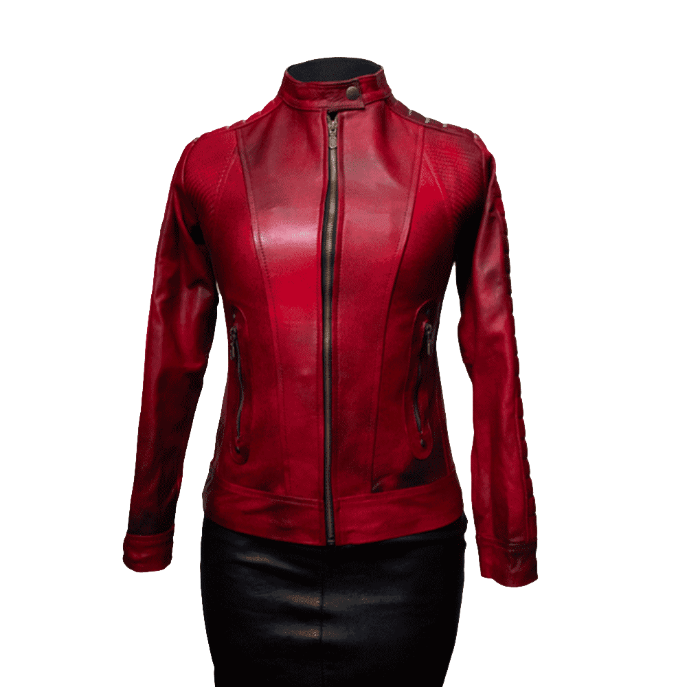 La Chamarra de Piel Red está confeccionada en piel de borrego muy suave y cómoda en su tono rojo llamativo  para resaltar su diseño exclusivo