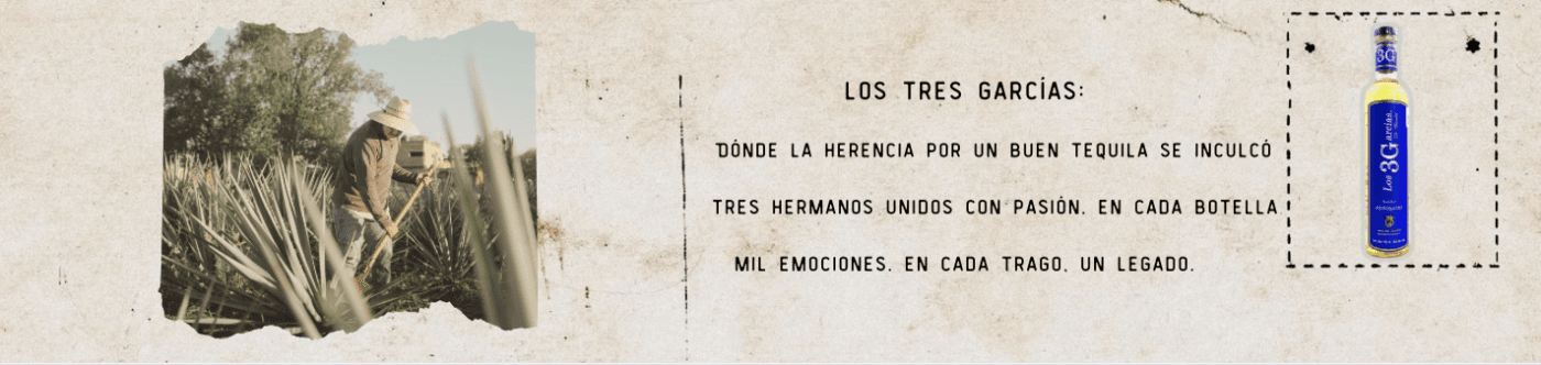 Tequila los 3 Garcias, directamente desde Arandas, Jalisco llega este tequila Reposado 100% de agave.